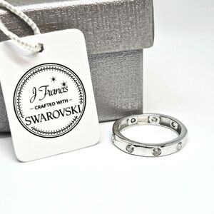 J. Francis Swarovski Silver Minimalist Crystal Ring